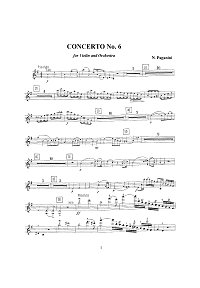 Паганини – Концерт для скрипки N6 - Партия - первая страница