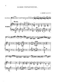 Аренский - Танец Каприччиозо для виолончели с фортепиано - Клавир - первая страница