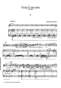 Бацевич  - Концерт для альта - Клавир - первая страница