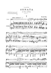 Бакс - Соната для альта - Клавир - первая страница
