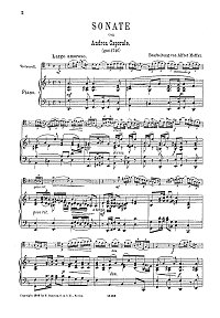 Капорале - Соната для виолончели ре минор - Клавир - первая страница