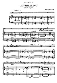 Франкель Бенджамин - Еврейская элегия для виолончели - Клавир - первая страница