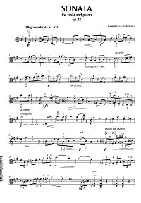 Гавронский - Соната для альта с фортепиано op.22 - Партия альта - первая страница