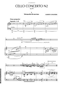 Хинастера - Концерт для виолончели N2 op.50 - Клавир - первая страница