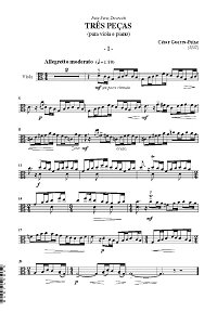 Гуерра Сезар - Три пьесы для альта с фортепиано (1957) - Партия альта - первая страница