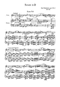 Хиндемит - Соната для скрипки op.11 N2 E-dur - Клавир - первая страница