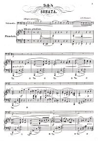 Хуммель - Соната для виолончели с фортепиано - Клавир - первая страница