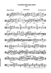 Йенч - Три этюда для альта соло op.36 - Партия альта - первая страница