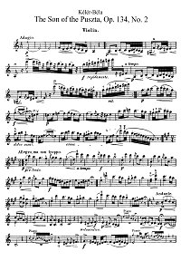Келер - The Son Of the Puszta op.134 для скрипки - Партия - первая страница