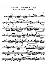 Кубелик - Каденция к 1-ому Концерту для скрипки Н. Паганини - Партия скрипки - первая страница