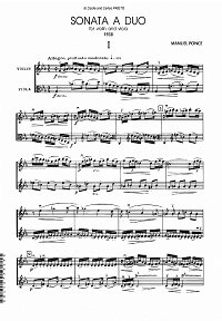 Понсе Мануэль - Соната a duo для скрипки и альта - Партии инструментов - первая страница