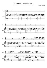 Пьяццолла - Allegro tangabile для скрипки - Клавир - первая страница