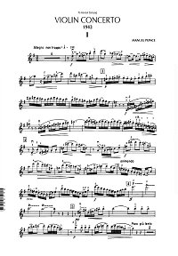 Понсе - Концерт для скрипки - Партия скрипки - первая страница