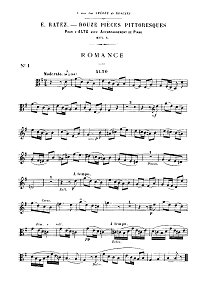 Рате Пьер - 12 пьес для альта с фортепиано op.8 - Партия альта - первая страница