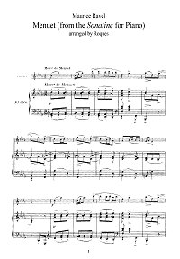 Равель - Менуэт для скрипки - Клавир - первая страница