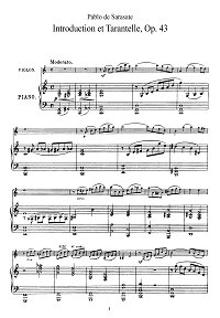 Сарасате - Интродукция и тарантелла Op.43 - Клавир - первая страница