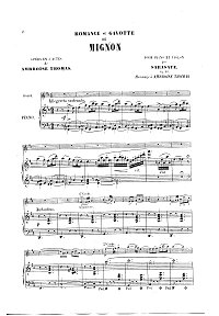 Сарасате - Романс и Гавот для скрипки Op.16 - Клавир - первая страница