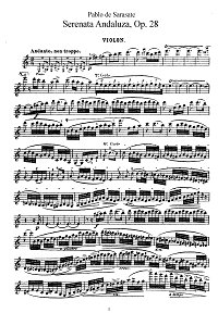 Сарасате - Андалузская серенада op.28 для скрипки - Партия - первая страница