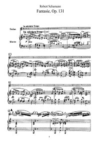 Шуман - Фантазия для скрипки op.131 - Клавир - первая страница