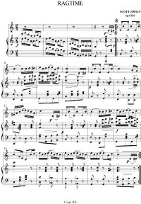 Джоплин - Рэгтайм для скрипки - Клавир - первая страница