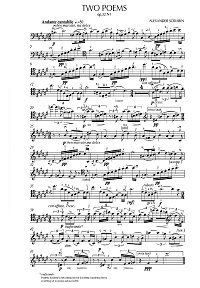 Скрябин - 2 поэмы для виолончели op.32 - Партия виолончели - первая страница