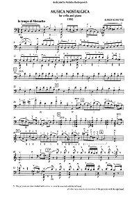 Шнитке - Musica nostalgica для виолончели op.228 - Партия - первая страница