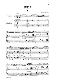 Синдинг - Сюита для скрипки в старинном стиле Op.10 - Клавир - первая страница