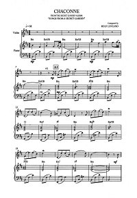 Song From A Secret Garden - Chaconne для скрипки с фортепиано - Клавир - первая страница