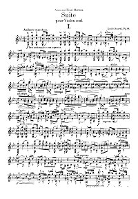 Сор - Сюита для скрипки соло op.68 - Партия - первая страница