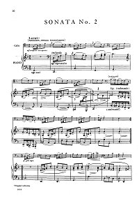 Вивальди – Соната N2 для виолончели фа мажор - Клавир - первая страница