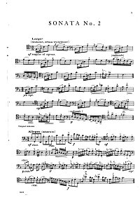 Вивальди – Соната N2 для виолончели фа мажор - Партия - первая страница