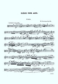 Вьетан - Элегия для альта op.30 - Партия альта - первая страница