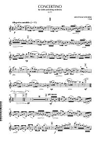 Вайнберг Мечислав - Концертино для скрипки op.42 (1948) - Партия скрипки - первая страница