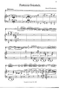 Венявский - Восточная фантазия для скрипки op.24 - Клавир - первая страница