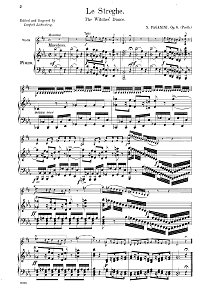 Паганини - Танец ведьм для скрипки op.8 posth - Клавир - первая страница