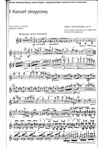 Шимановский - Концерт для скрипки N2 op.61 - Партия - первая страница