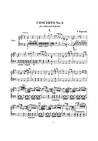 Паганини – Концерт для скрипки N6 - Клавир - первая страница