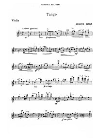 Альбенис - Танго для скрипки - Партия - первая страница