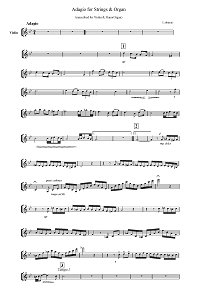 Альбинони - Адажио для скрипки - Партия - первая страница
