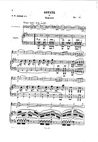 Алкан - Концертная соната для виолончели с фортепиано - Клавир - первая страница
