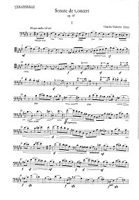 Алкан - Концертная соната для виолончели с фортепиано - Партия - первая страница