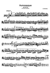 Аренский - Юмореска для виолончели с фортепиано op.56 N4 - Партия - первая страница