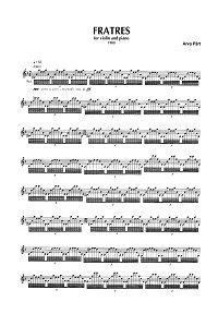 Арво Пярт - Fratres - для скрипки с фортепиано (1980) - Клавир - первая страница