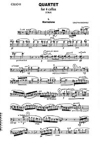 Бацевич - Квартет для четырех виолончелей - Партии инструментов - первая страница