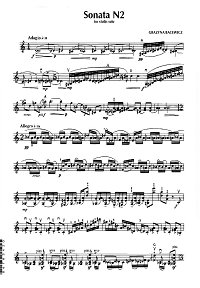 Бацевич - Соната N2 для скрипки соло - Партия скрипки - первая страница