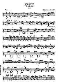 Бацевич - Соната N1 для скрипки соло - Партия скрипки - первая страница