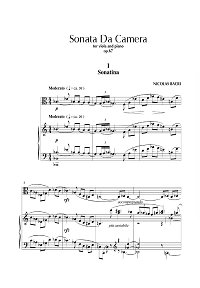 Бакри Николя - Камерная соната для альта с фортепиано - Клавир - первая страница
