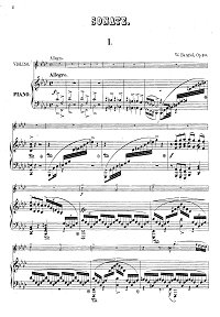 Барги - Соната для Скрипки с фортепиано f-moll, Op.10 - Клавир - первая страница