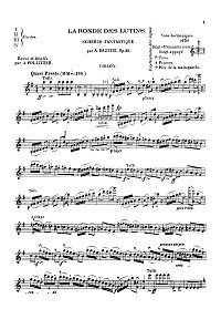 Баццини – Фантастическое скерцо для скрипки op. 25 - Партия - первая страница