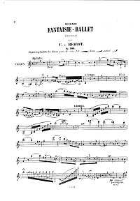 Берио - Фантазия-балет, Op.105 для скрипки  - Партия - первая страница